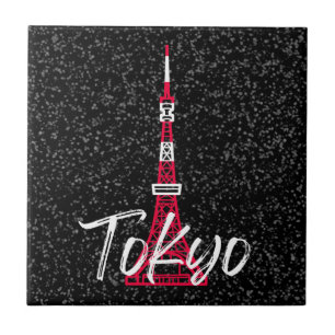 Tokyo Tower Sketch von Minato, Tokio, Japan Fliese