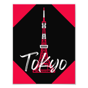 Tokyo Tower Sketch von Minato, Tokio, Japan Fotodruck