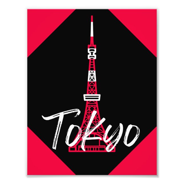 Tokyo Tower Sketch von Minato, Tokio, Japan Fotodruck (Vorne)