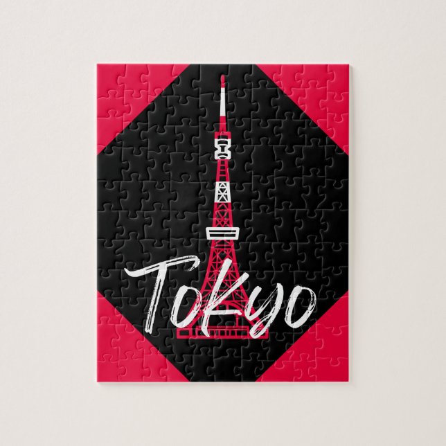 Tokyo Tower Sketch von Minato, Tokio, Japan Puzzle (Vertikal)