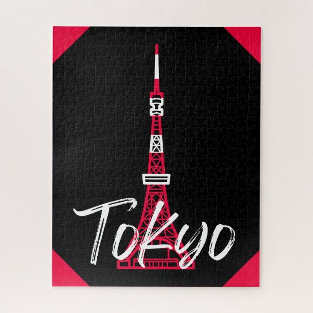 Tokyo Tower Sketch von Minato, Tokio, Japan      Puzzle (Vertikal)