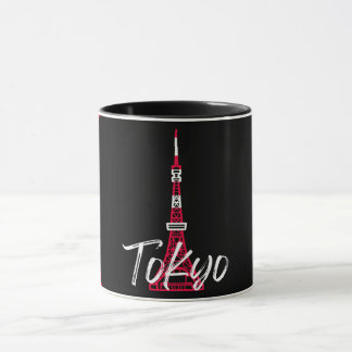 Tokyo Tower Skizze von Minato, Tokio, Japan Tasse