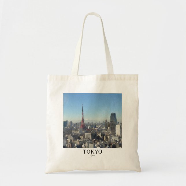 Tokyo Tower Watercolor Travel Poster Tote Bag  Tragetasche (Vorne)