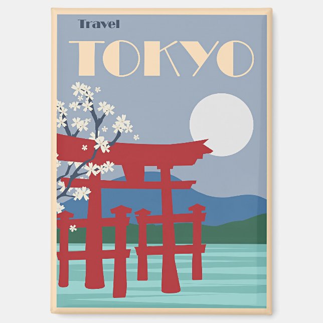 Tokyo Travel Poster Magnet (Vorderseite)
