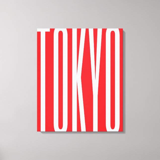 TOKYO Typografie Cooles Design Minimalistische Sta Leinwanddruck (Vorderseite)