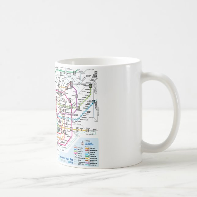 Tokyo-Untergrundbahn-Karten-Tasse Kaffeetasse (Rechts)