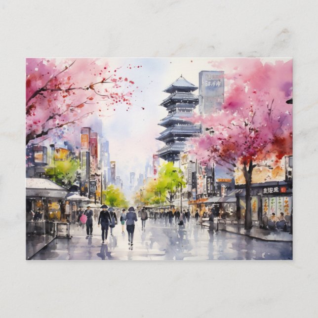 Tokyo Vibes - Städtische Kunst drucken Postkarte (Vorderseite)