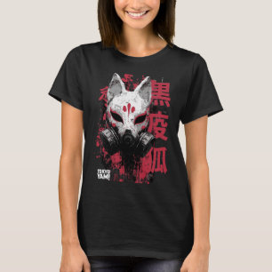 Tokyo Yami – Schwarze Pest Fox mit japanischer Typ T-Shirt