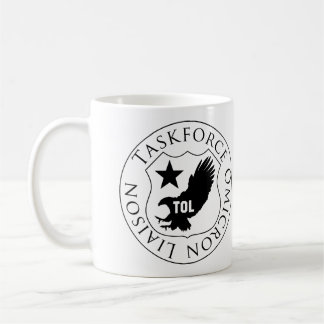 TOL Schild (2), schwarz auf weißer Tasse