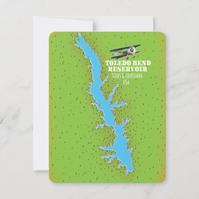 Toledo Bend Reservoir Texas & Louisiana Karte (Vorderseite)