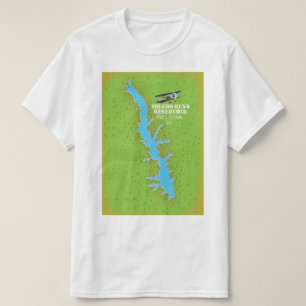 Toledo Bend Reservoir Texas & Louisiana Karte T-Shirt
