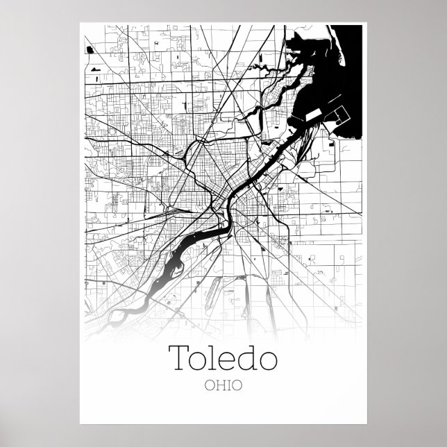Toledo Karte - Ohio - City Map Poster (Vorne)