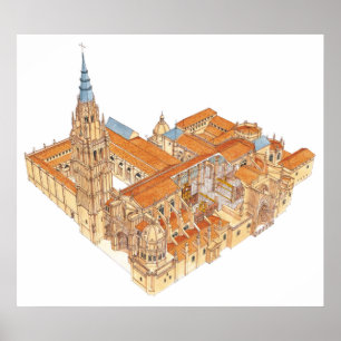 Toledo Kathedrale. Spanien Poster