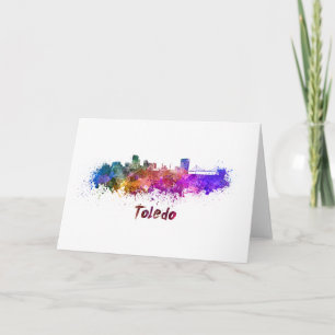 Toledo OH skyline im Watercolor Karte