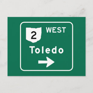 Toledo, OH Straßenzeichen Postkarte