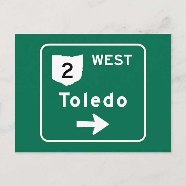 Toledo, OH Straßenzeichen Postkarte (Vorderseite)