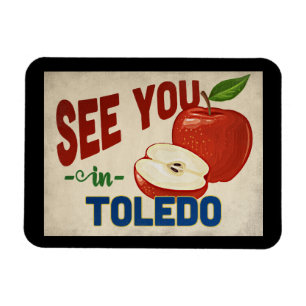 Toledo Ohio Apple - Vintage Travel Magnet