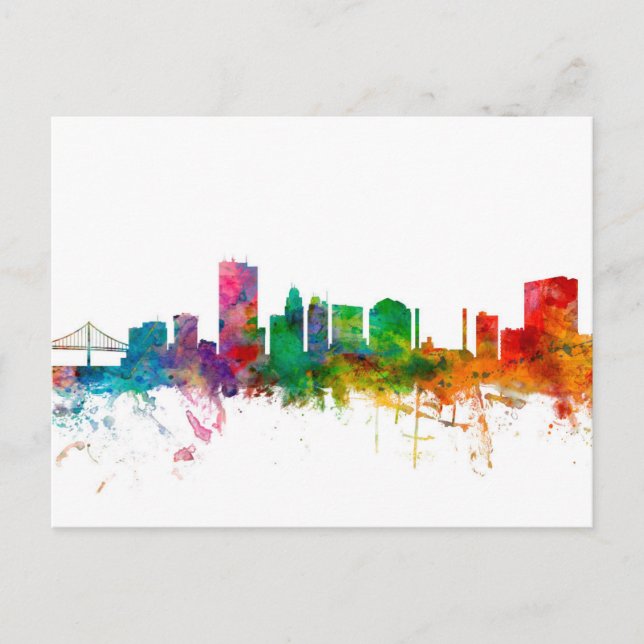Toledo Ohio Skyline Postkarte (Vorderseite)