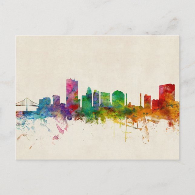 Toledo Ohio Skyline Postkarte (Vorderseite)