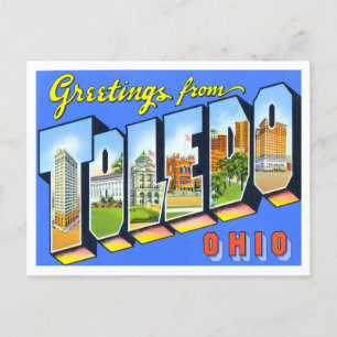 Toledo, Ohio Vintage Große Buchstaben Postkarte