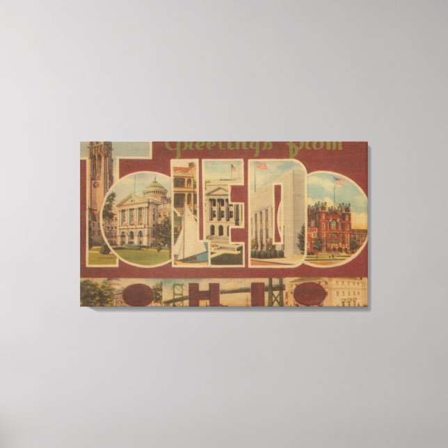 Toledo, OhioLarge Letter ScenesToledo, OH Leinwanddruck (Vorderseite)