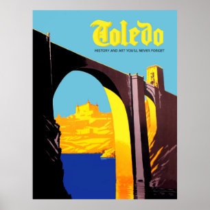 Toledo, Spanien. Brücke über das Mittelmeer Poster