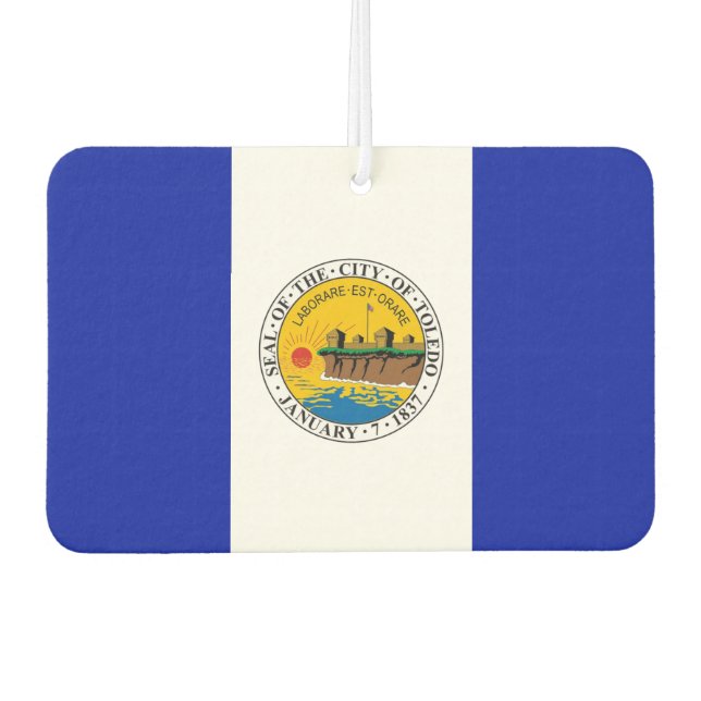 Toledo Stadtflagge Autolufterfrischer (Vorderseite)