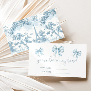 Tolie Blue French Wie viele Bogen Babydusche Spiel Begleitkarte