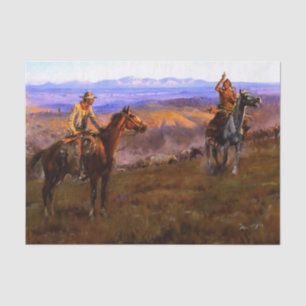 "Toll Collectors" Western Art von Charles M. Russe Seidenpapier