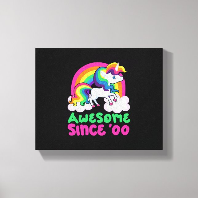 Toll seit 2000 Einhorn  Leinwanddruck (Vorderseite)