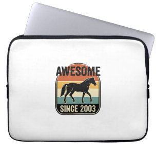 Toll seit 2003 Vintage-Pferd Geburtstags-Design Laptopschutzhülle
