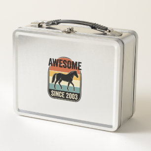 Toll seit 2003 Vintage-Pferd Geburtstagsdesign Metall Brotdose