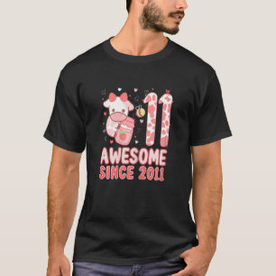 Toll seit 2011 11. Geburtstag Süße rosa Erdbeere  T-Shirt