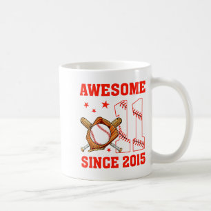 Toll seit 2015 11-jähriger Jungen Geburtstag Baseb Kaffeetasse