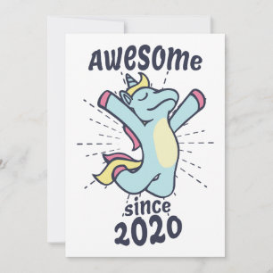 Toll seit 2020 - Kinder Geburtstag Einhorn Einladung