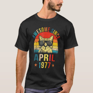 Toll seit April 1977 45. Geburtstag Katze T-Shirt