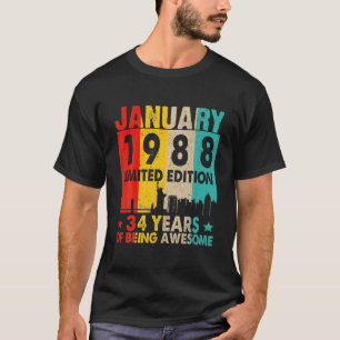 Toll seit Januar 1988 34. Geburtstag Vintage R T-Shirt