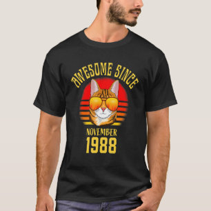 Toll seit November 1988 34. Geburtstag  Katze T-Shirt