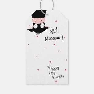 Toll süße „Only Moooooo!“ Kuh-Wortspiel Geschenkanhänger