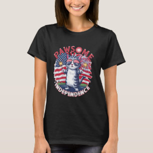 Toll Unabhängigkeit Lustiger Katzenliebhaber 4. Ju T-Shirt