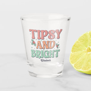 Toll und Hell Retro Persönliches Weihnachten Schnapsglas