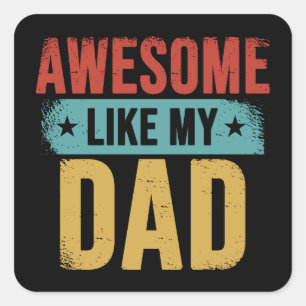 Toll wie mein Vater Lustiges Vater Retro-Geschenk Quadratischer Aufkleber