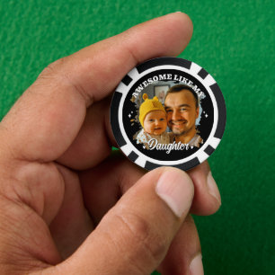 Toll wie meine Tochter Personalisiertes Dad-Foto Pokerchips