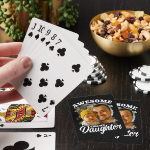 Toll wie meine Tochter Personalisiertes Dad-Foto Spielkarten