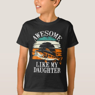 Toll wie meine Tochter Retro-Angeln Vater Lustig V T-Shirt