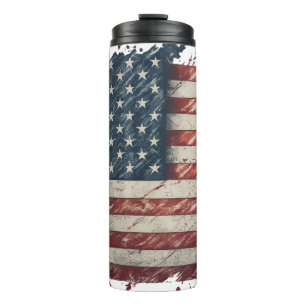 Tolle abgenutzte amerikanische Flagge Patriotisch Thermosbecher