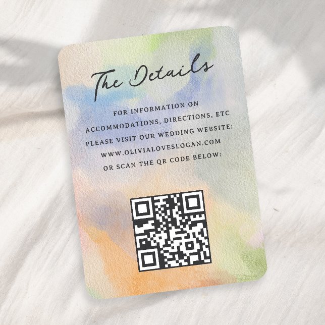 Tolle abstrakte Aquarell-Moderne-Script-Hochzeit Begleitkarte (Von Creator hochgeladen)