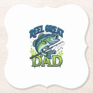 Tolle Angel-Vater-Barsch-Angeln Vintage-Vektor-Des Untersetzer