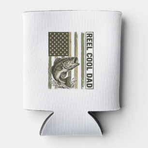 Tolle Angel-Vater-Bass-Angeln-Flagge Vektor Design Dosenkühler