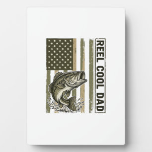 Tolle Angel-Vater-Bass-Angeln-Flagge Vektor Design Fotoplatte